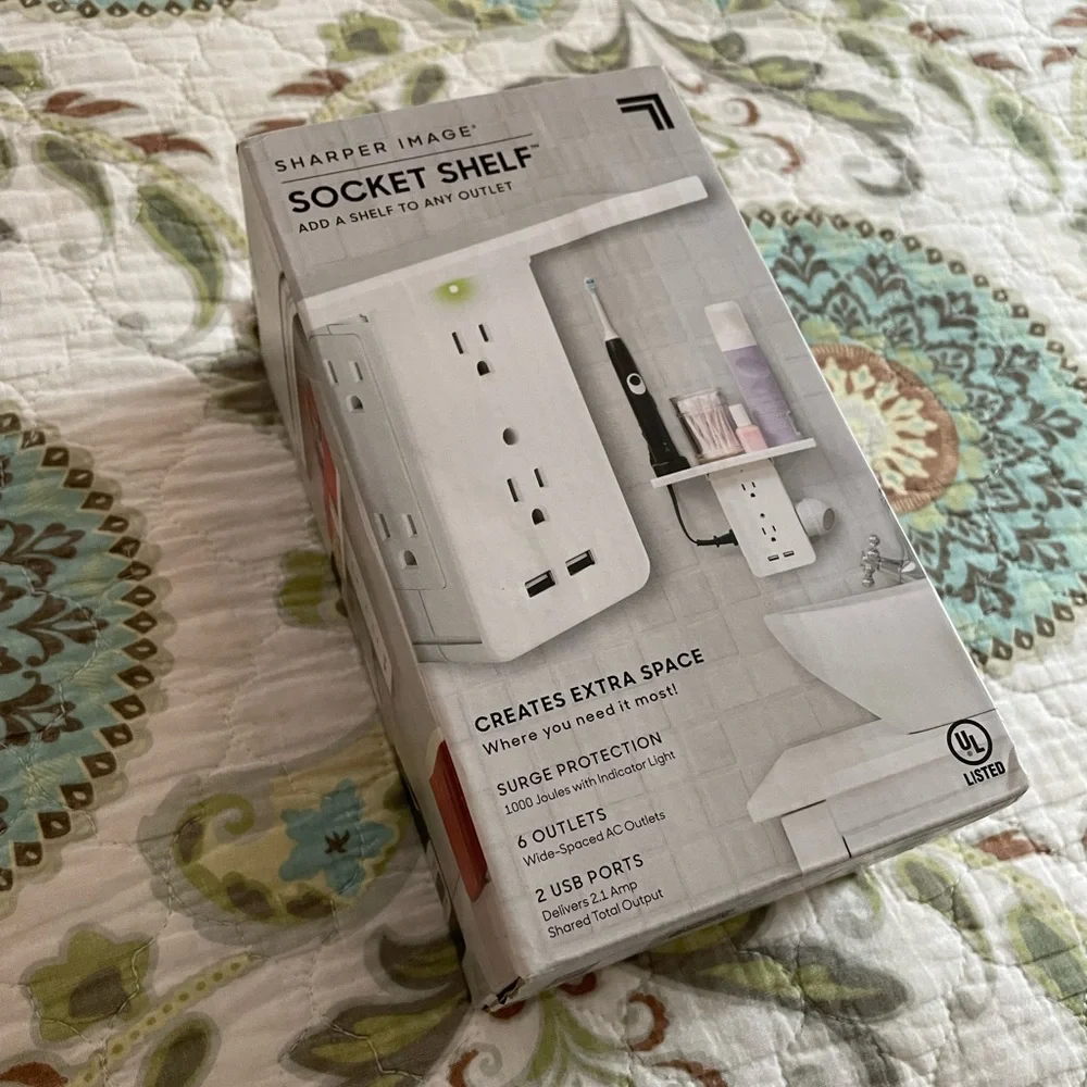 NIB Sharper Image Socket Shelf